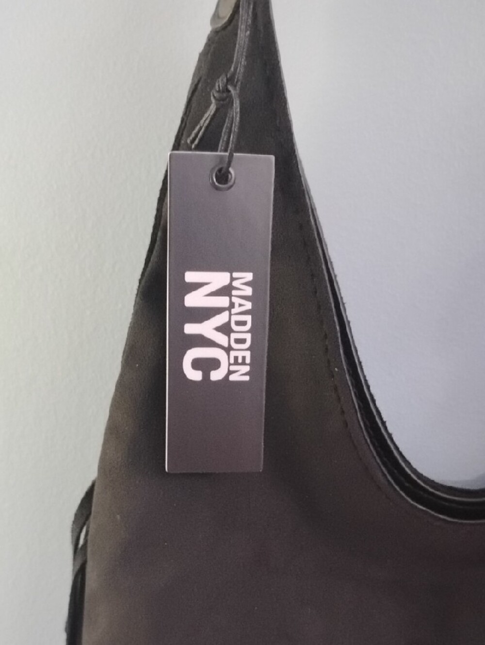 NWT Steve Madden Black Fringe Hobo Bag with Charm Accent - Picture 2 of 5